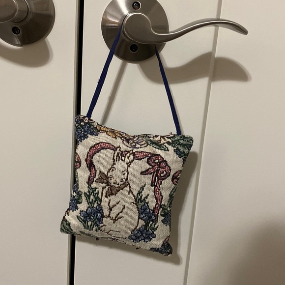 Other - Vintage Tapestry Bunny Door Hanging Pillow!